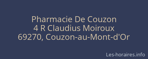 Pharmacie De Couzon