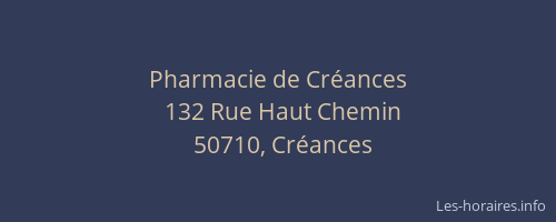Pharmacie de Cr&eacute;ances