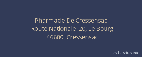 Pharmacie De Cressensac