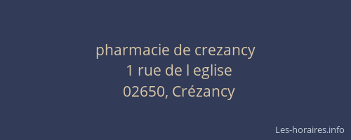 pharmacie de crezancy