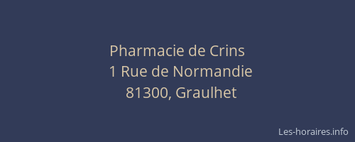 Pharmacie de Crins