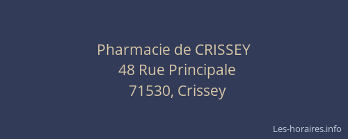 Pharmacie de CRISSEY