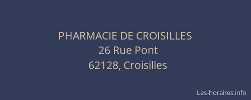 PHARMACIE DE CROISILLES