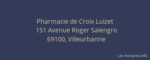 Pharmacie de Croix Luizet