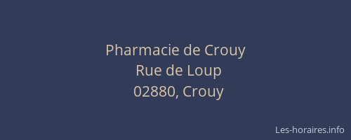 Pharmacie de Crouy