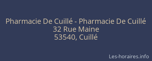 Pharmacie De Cuillé - Pharmacie De Cuillé