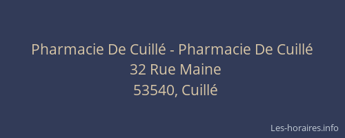 Pharmacie De Cuillé - Pharmacie De Cuillé