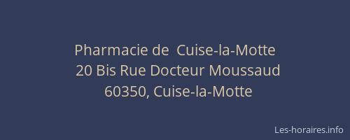 Pharmacie de  Cuise-la-Motte