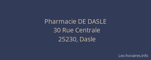 Pharmacie DE DASLE