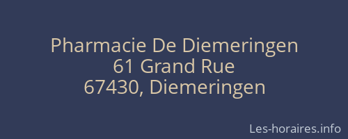 Pharmacie De Diemeringen
