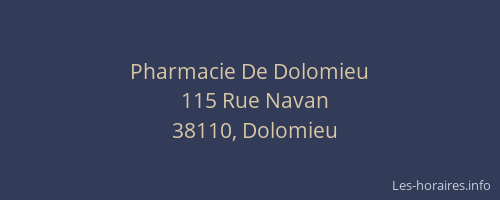 Pharmacie De Dolomieu