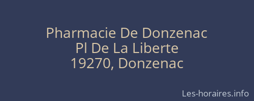 Pharmacie De Donzenac