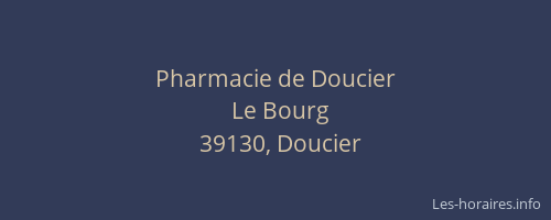 Pharmacie de Doucier