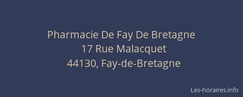 Pharmacie De Fay De Bretagne
