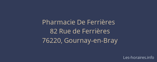 Pharmacie De Ferrières