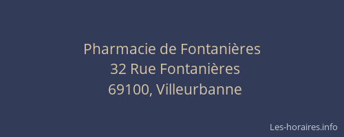 Pharmacie de Fontanières