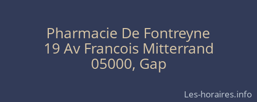 Pharmacie De Fontreyne