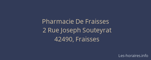 Pharmacie De Fraisses