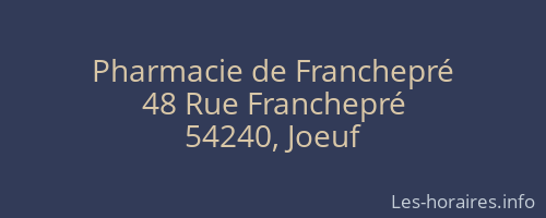 Pharmacie de Franchepré