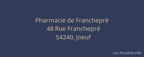 Pharmacie de Franchepré