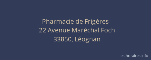 Pharmacie de Frigères