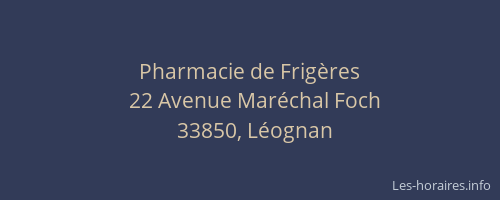 Pharmacie de Frig&egrave;res