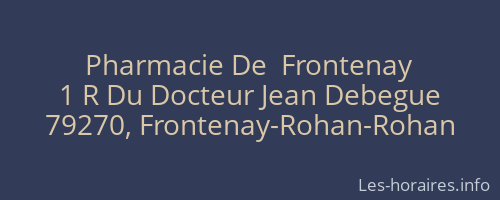 Pharmacie De  Frontenay