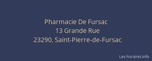 Pharmacie De Fursac