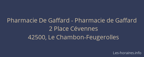Pharmacie De Gaffard - Pharmacie de Gaffard