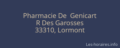 Pharmacie De  Genicart