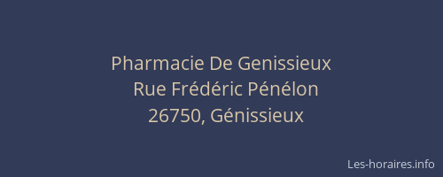 Pharmacie De Genissieux