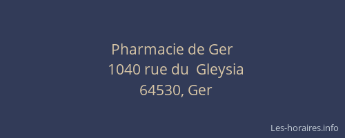 Pharmacie de Ger