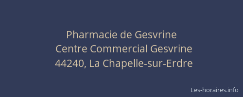 Pharmacie de Gesvrine