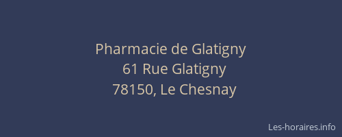 Pharmacie de Glatigny