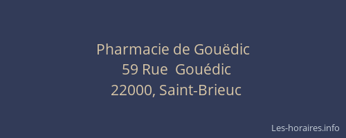 Pharmacie de Gouëdic