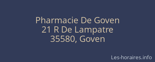 Pharmacie De Goven