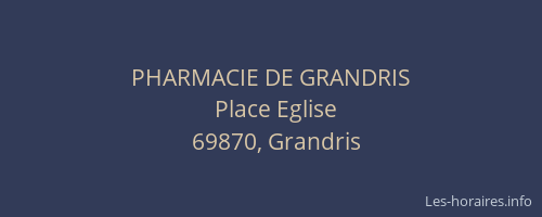 PHARMACIE DE GRANDRIS