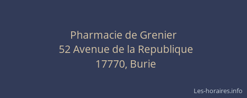 Pharmacie de Grenier