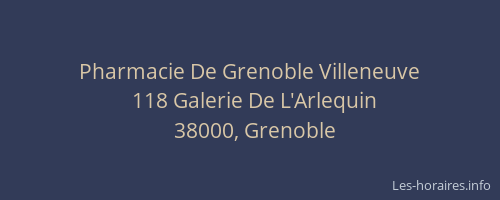 Pharmacie De Grenoble Villeneuve