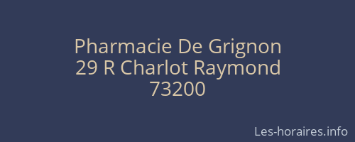Pharmacie De Grignon