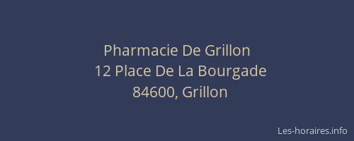 Pharmacie De Grillon