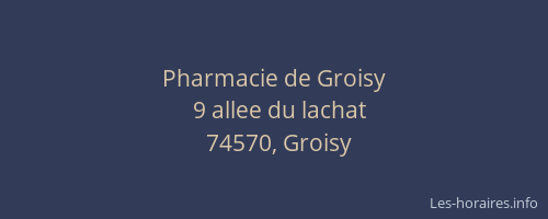 Pharmacie de Groisy