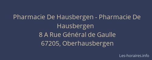 Pharmacie De Hausbergen - Pharmacie De Hausbergen