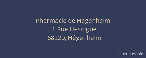 Pharmacie de Hegenheim