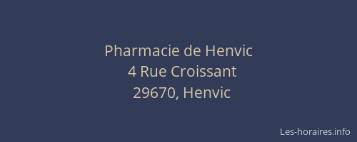 Pharmacie de Henvic