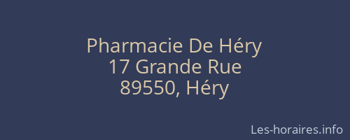 Pharmacie De Héry