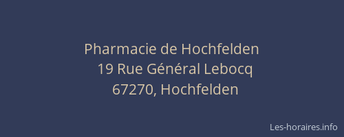 Pharmacie de Hochfelden