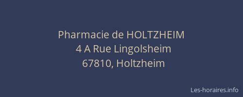 Pharmacie de HOLTZHEIM
