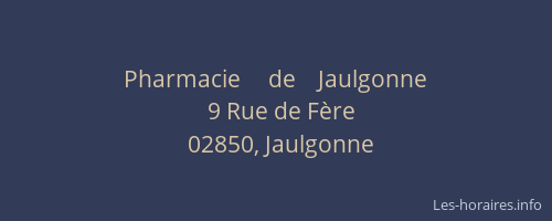 Pharmacie     de    Jaulgonne
