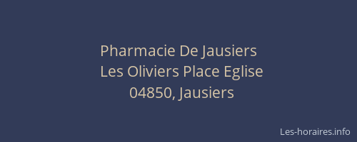Pharmacie De Jausiers